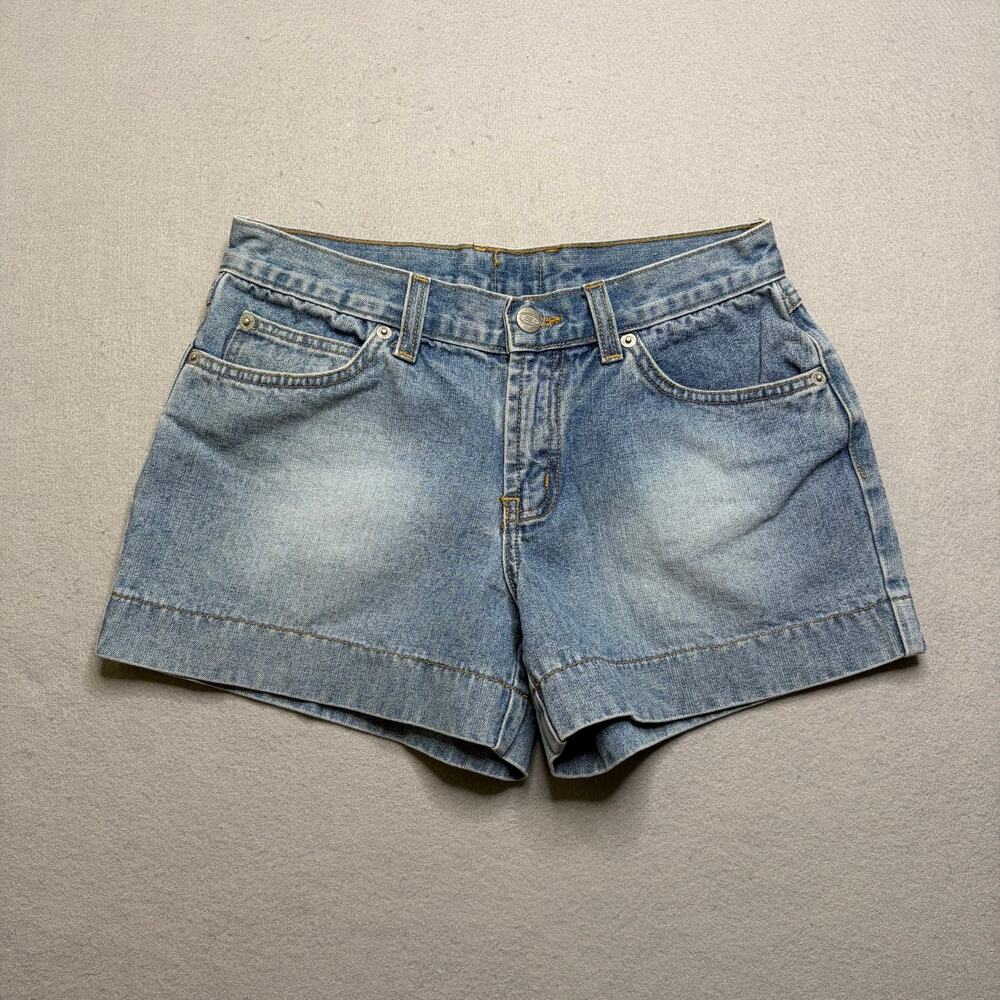Bongo Denim Shorts Women's Size 5 Light Wash Y2K Cuffed Jean Shorts Sz 28 Vtg
